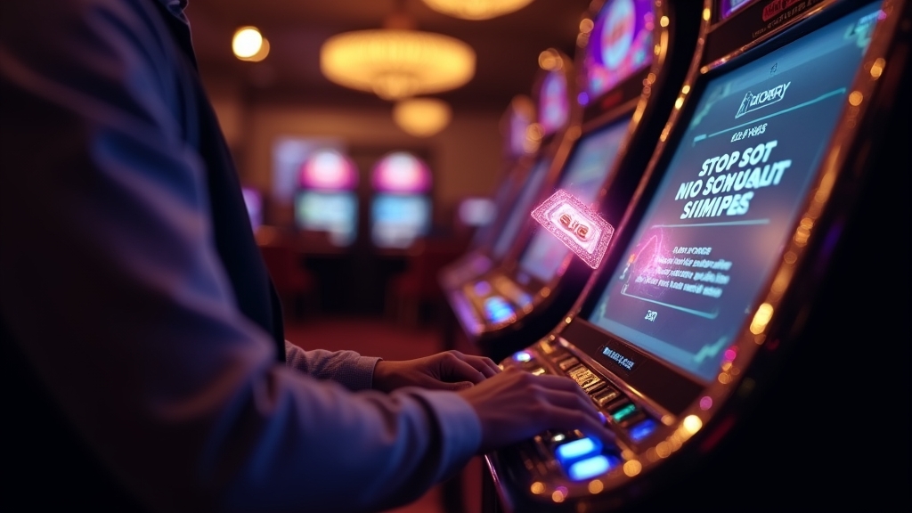 Dunkle Casino-Szene mit Bonuskarten und Slot-Maschine zum Thema Bonus ohne Einzahlung